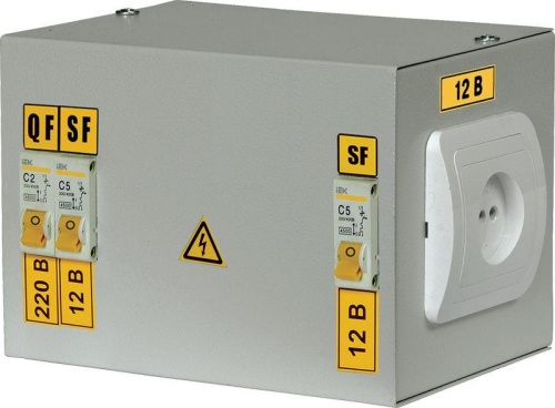 Ящик с понижающим трансформатором ЯТП 0.25 220/12В (3 авт. выкл.) | код MTT13-012-0250 | IEK